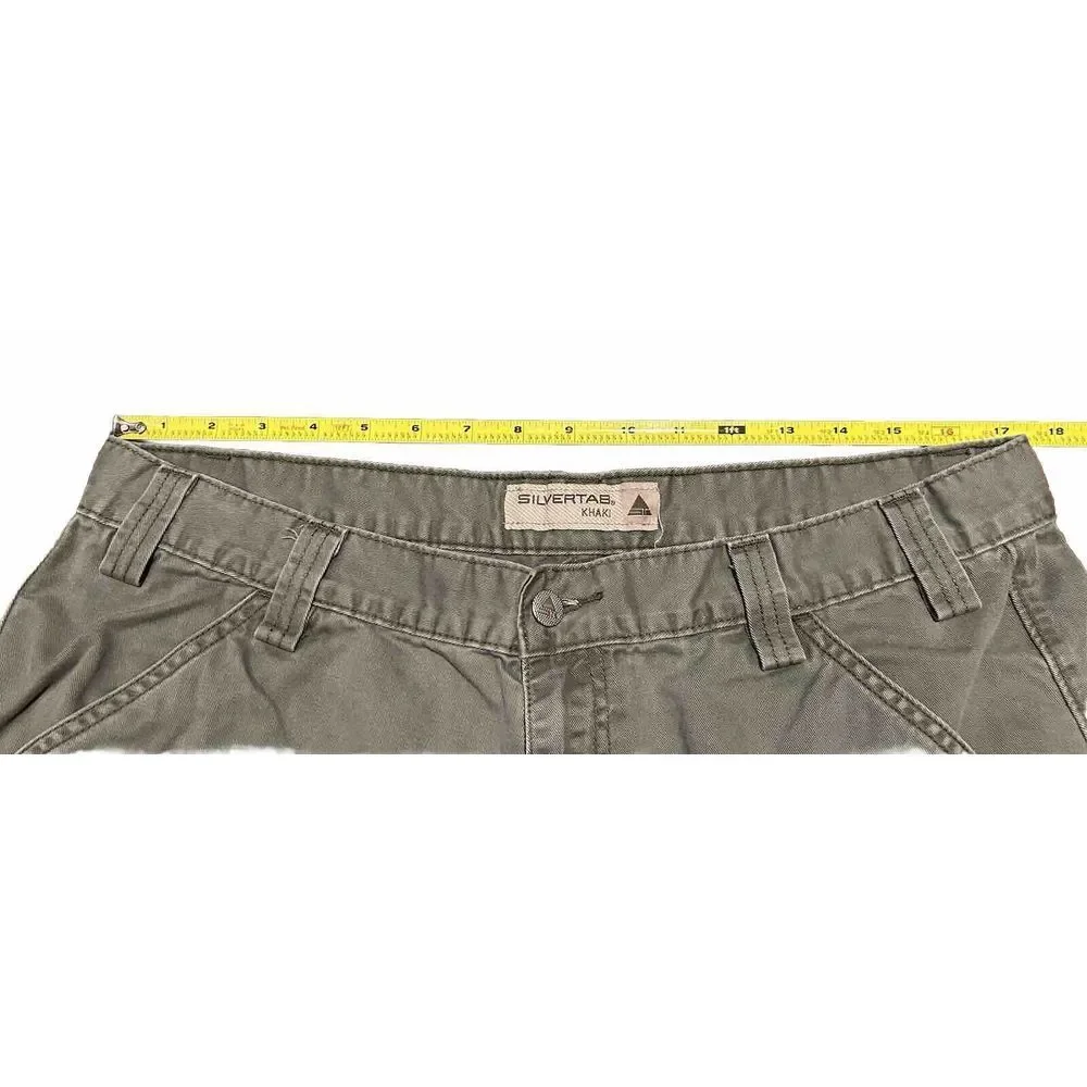 Vintage Levis Silvertab‎ Cargo Shorts Mens 36 Green Baggy Y2K Streetwear Grunge